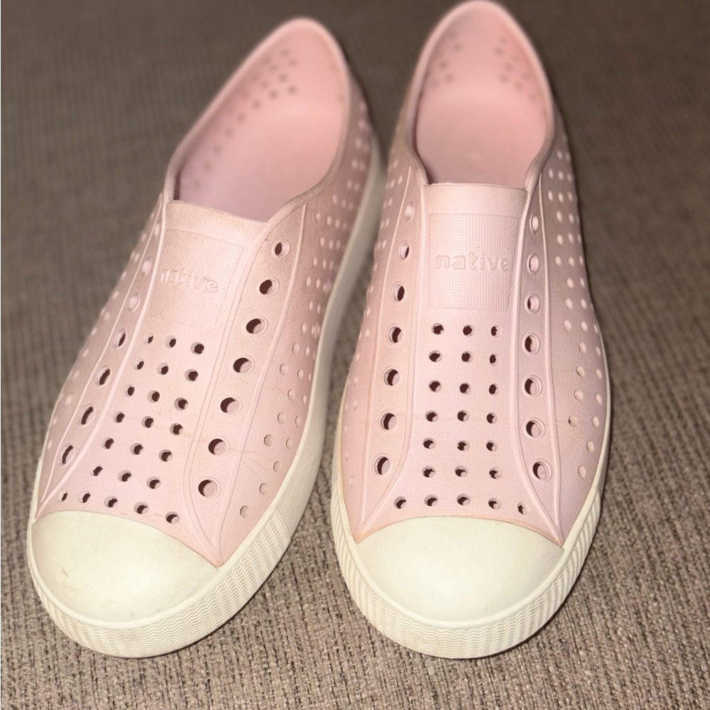 Native Pink and White Sneakers Lightweight Slip-On